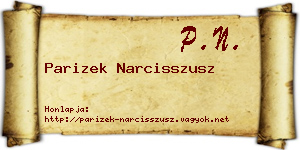 Parizek Narcisszusz névjegykártya